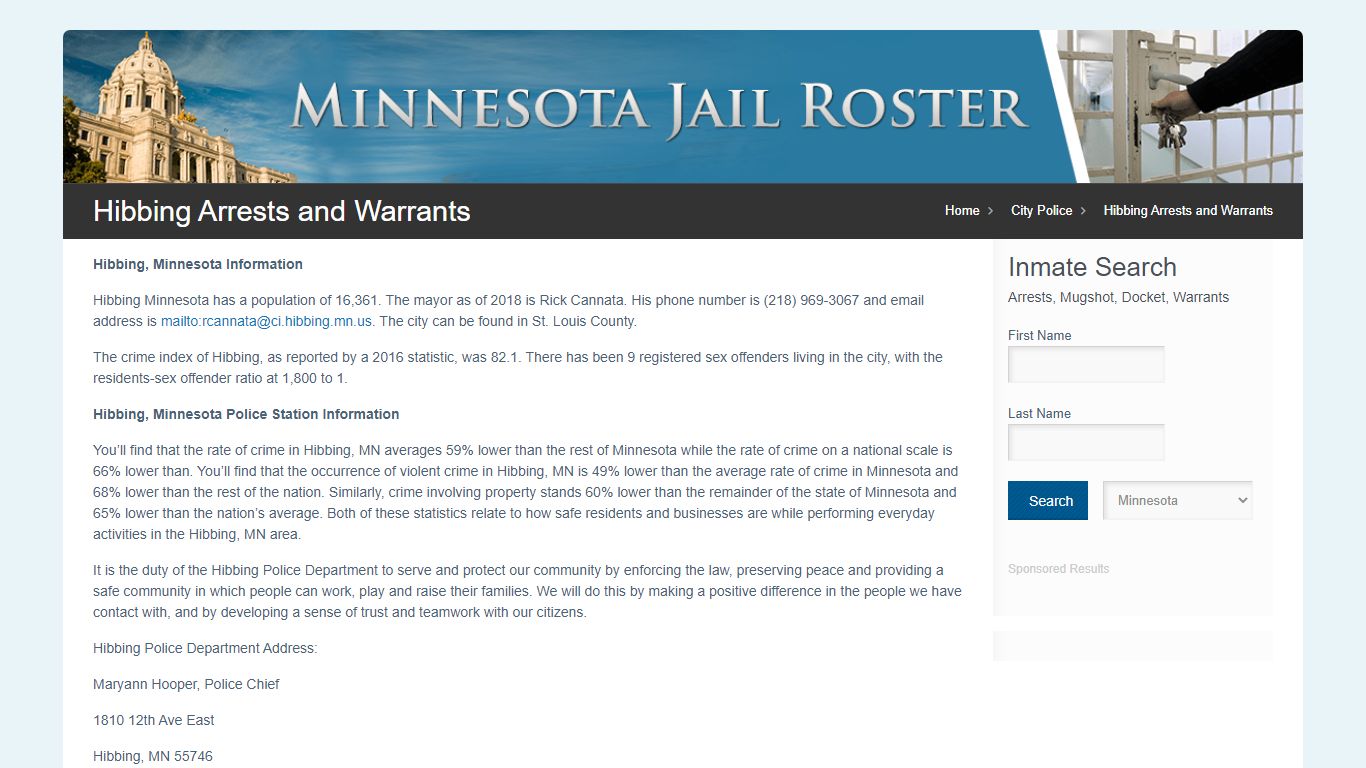 Hibbing Arrests and Warrants | Jail Roster Search